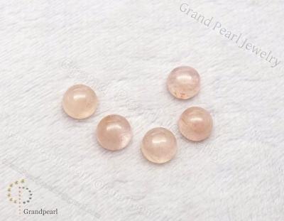 China None _Round 7mm of Morganite Cabochon - semi-precious stone for sale