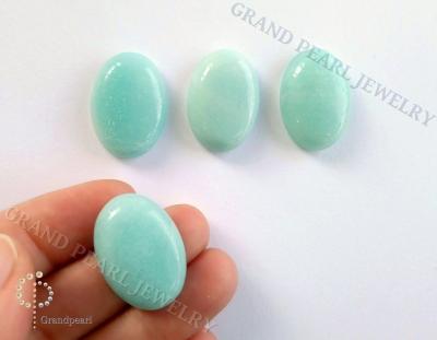 China None Cabochon - Amazonite - 25x18mm Gemstone Cabochons flat back - Oval Cabochon - - semi-precious stone - cut stones for sale