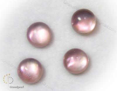 China None WIPE Doublet Cabochon - faceted pink crystal with white MOP_10mm - semi-precious stone for sale