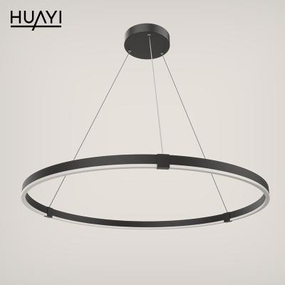 China Modern Round LED HUAYI Cafe Restaurant Indoor Home Decoration Chandelier Aluminum Modern Pendant Light for sale