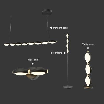 China HUAYI Style Simple Modern Living Room Decoration LED Aluminum Pendant Light for sale