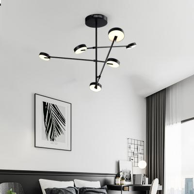 China HUAYI Style Living Room Modern Iron LED Outdoor Decoration Acrylic Aluminum Antique Flower Ceiling Lamp for sale