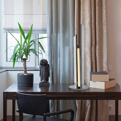 China HUAYI Good Quality Chrome LED Table Aluminum Reading Lamp Contemporary Bedroom Office Living Room for sale