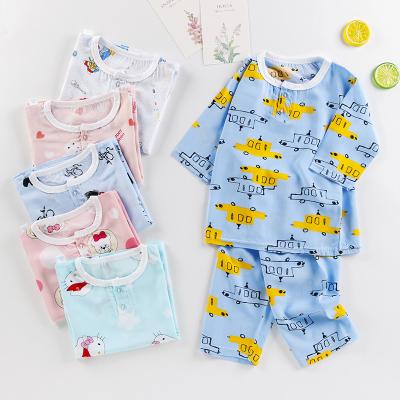 China 2022 Toddler Baby Girl QUICK DRY Pajamas Boys Two Piece Sleepwear Lounge Sets 100% Soft Cotton Kids Boutique Baby Clothing Set for sale