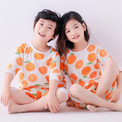 China Factory direct sales children's fruit cotton breathable pajamas set good quality short sleeve pajamas for sale