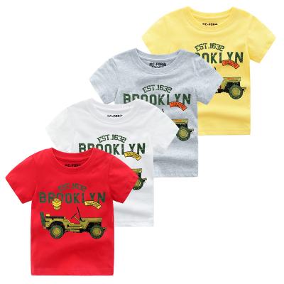 China Factory direct sales breathable 100% cotton T-shirt fashion children cartoon cars T-shirt for sale