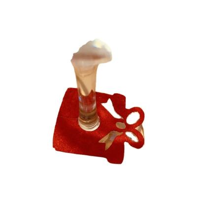 China Cloth red gift shape Felt wine glass ornament; for sale