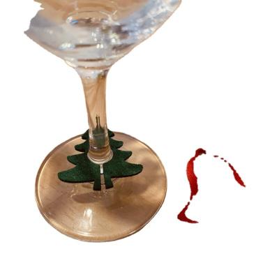 China Cloth christmas tree Felt wine glass ornament; for sale