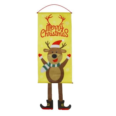 China Cloth christmas elk Section decoration hanging picture cloth door hanging for sale