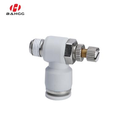 China Factory Bahoo SL Series 90 Degree Elbow Air Flow Speed ​​Control Valve Throttle Trachea Plug-in Fit Quick Connector for sale