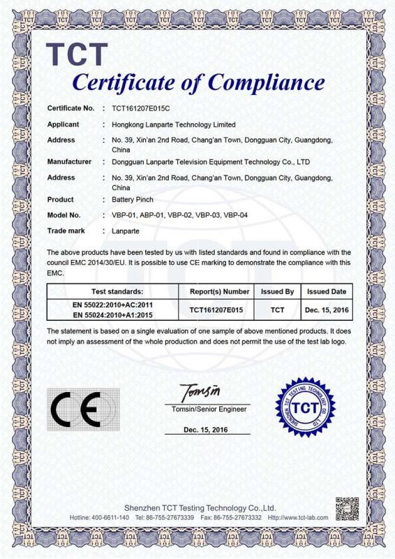 CE - Dongguan Lanparte Television Equipment Technology Co., Ltd.