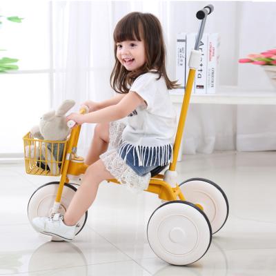 China Ride On Toy New Model High Level Kids Triciclo Kids Tricycle Practical Pushbar 3 Wheel With Umbrella Indoor Outdoor Kids Tricycle for sale