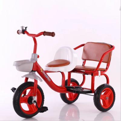 China With Basket 2020 Wholesale Cheap Baby Passenger Kids Tricycle Twins Double Ride Seats Kids Tricycle for sale