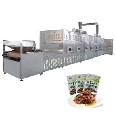 China High Efficiency Continuous Microwave Salted Vegetables Marinates Sterilization Equipment for sale