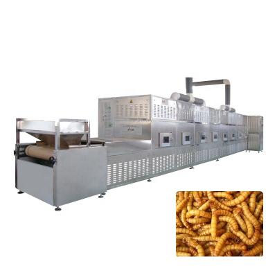 China Tunnel Type BSFL Insect Mealworm Cricket Grasshopper Drying Machine Yellow High Efficiency Microwave Drying Machine for sale