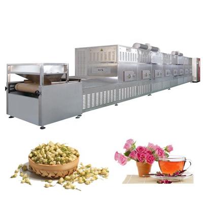 China High Efficiency Tunnel Type Microwave Peony Tea Blossom Tea Fixing Machine for sale