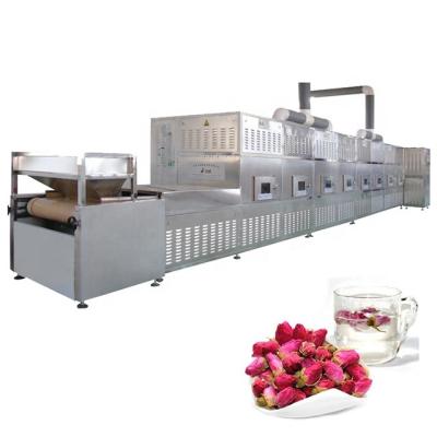 China Full Automatic High Efficiency Rose Flower Tea Microwave Drying Machine for sale