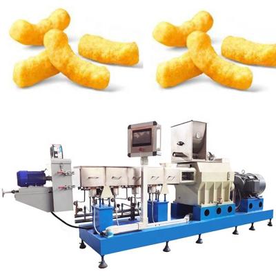 China Multi Functional Corn Puff Snacks Machine Puffed Corn Puffs Double Screw Snacks Plodder for sale