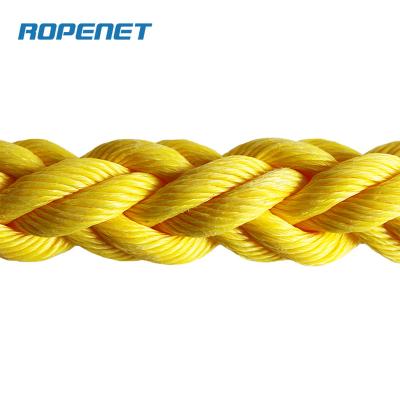 China Mooring ROPENET Polypropylene Rope 64mm High Tensile Synthetic Rope 8 Strands Mooring Hawser for sale