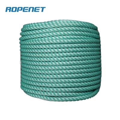 China Economic high strength green danline ropes 3 strand twisted rope for fishing use for sale