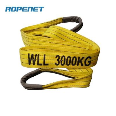 China ROPENET 3 Ton Heavy Lifting Polyester Webbing Sling CE Certification for sale