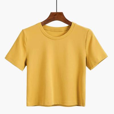 China Custom Printing Anti-wrinkle Women's T-shirts Cotton T-shirt Pure Color T-shirt Women for sale