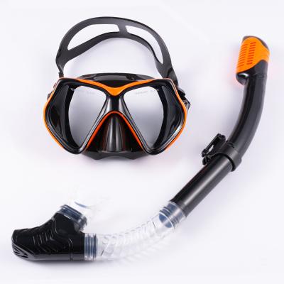 China Swimming and Snorkeling Mask and Snorkel Set Anti-fog Scuba Diving Set for Adults for sale