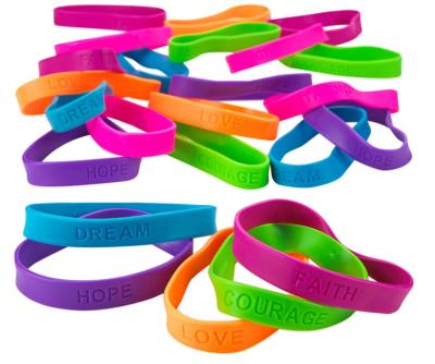 China Eco Friendly Custom Logo Silicone Wristbands, Rubber Wrist Bands Gifts for sale