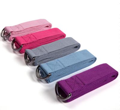 China Durable Cotton Adjustable Non-slip Organic Strap Buckle Sturdy Stretching Belt For Yoga Fitness for sale