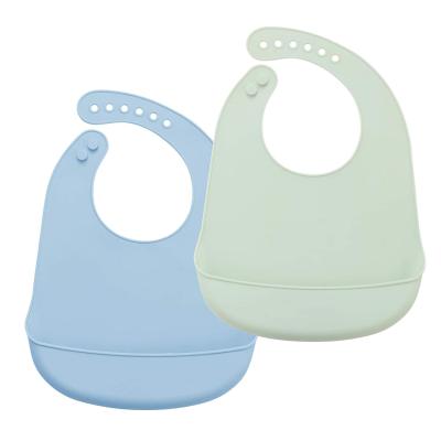 China Silicone Bib Antibacterial Adjustable Comfortable Baby Waterproof For Boys Girls for sale