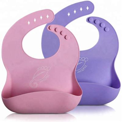 China Antibacterial Comfortable Adjustable Silicone Baby Bib Waterproof For Boys Girls for sale