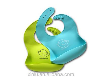 China Hot Selling Antibacterial Comfortable Silicone Baby Bib With Food Catcher Pocke for sale