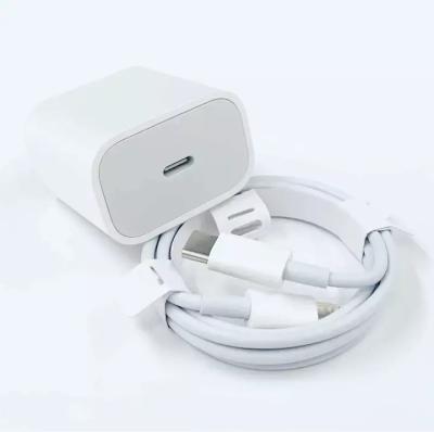 China PD 20W charger Original PD 20W Fast Charging USB Type C Adapter And Cable EU US UK Plug Mobile Phone Wall Charger For iPhone Apple 11 12 13 14 for sale