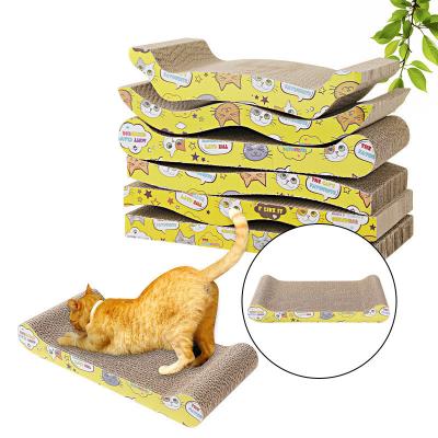 China Cat Cardboard Scratcher Small Cats Customized Viable Scratcher Play Cat Scratch Mat Corrugated Paper for sale