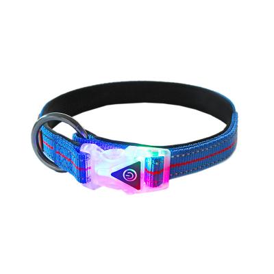 China Viable LED Lights Dog Pets Collars Polyester Adjustable Glow In The Night Dog Cat Puppy Safe Luminous Flashing Collar Pet Supplies for sale