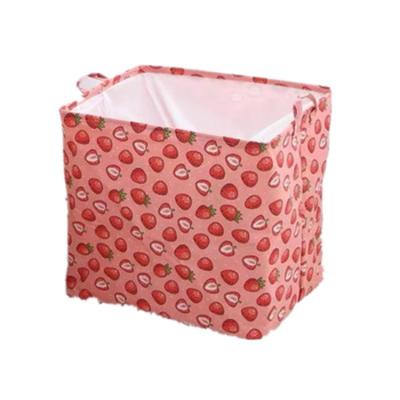 China 2021 Popular Season Storage Baskets Portable Cute Printed Clothes Storage Baskets for sale