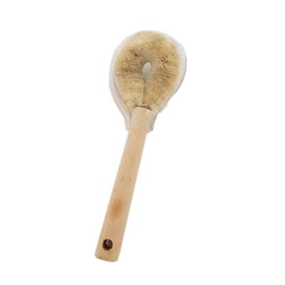 China Sustainable Wooden Handle Oval Washing Brush Coconut Palm Dishwashing Brush Cleaning Brush Kitchen Tools for sale