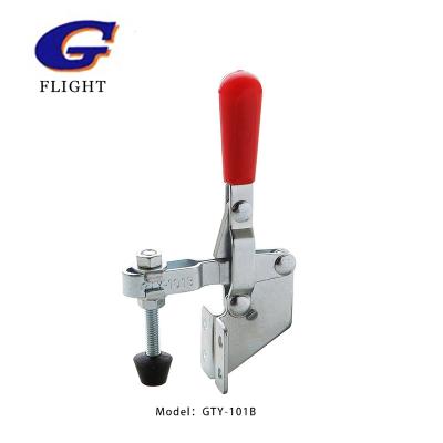 China Light Duty 101B Toggle Clamp Vertical Flanged Base 220LB 100Kg Woodworking Hand Tool Vertical Toggle Clamp Toggle Clamp for sale