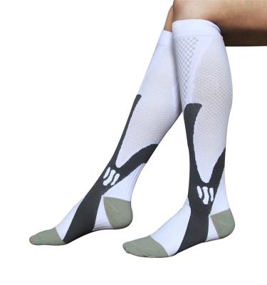 China Antibacterial Sports Socks Mens / Womens Leg Support Stretch Running Compression Socks For Travel Soccer Breathable Adult for sale