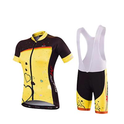 China Outdoor Cycling Women's Mountain Breathable Short Sleeve Suit Jacket 20D Strap Cycling Pad for sale