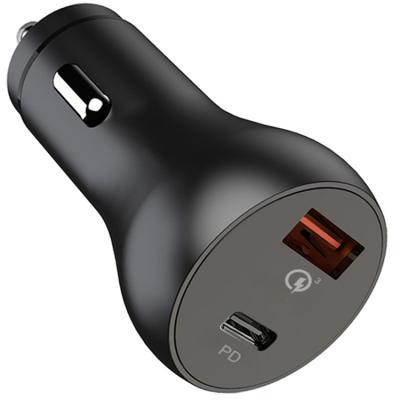 China Hot Selling Small 36W USB C Mobile Phone Palladium QC3.0 Fast Phone Charger Dual Port Car Charger for sale