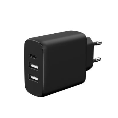 China Mobile Phone 3 Port 37 W 5v USB Mobile Phone Charger 25w Palladium Smart Wall Charger for sale