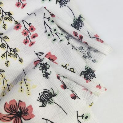 China Brushed Sueded AOP printed crepe fabric 95/5 polyester spandex knitted fabric for casual wear and kids clothes for sale