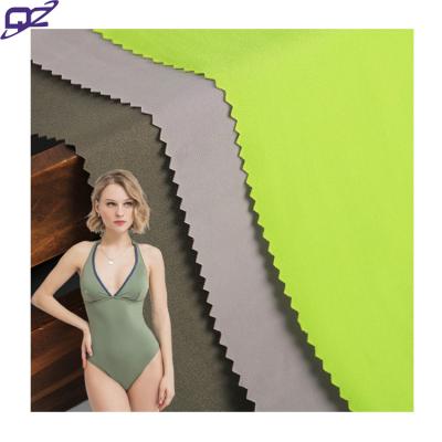 China Anti Pill Micro Fiber Weft Weave Interlock 4 Way Stretch Roll 80% 20% Nylon Spandex Fabric For Tracksuits Gaiters Gym Fitness Swimwear for sale