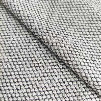 China Memory Jacquard Jersey Fabric Lightweight 100% Polyester Yarn Dyed Knit Fabric For Casual Dress for sale