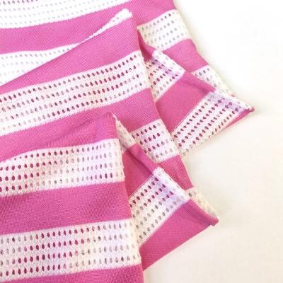 China Anti Pill Jacquard Mesh Fabric Yarn Dyed 100% Rayon Knitted Fabric for Kids and Children Wear Sportswear for sale