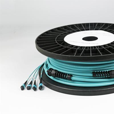 China FTTH MPO(f) to MPO(f) 12f LSZH 3.0m Low Loss Fiber Optic Patch Tie Down Mpo Trunk Cable for sale