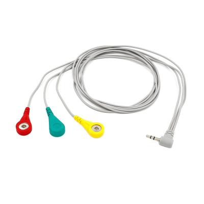 China Eco-Freindly 3.5mm Mini Stereo Jack To Medical Snap Cable For ECG Devices for sale