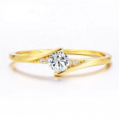 China New Arrival 925 Sterling Silver Gold Brass Material CLASSIC Gold Wedding Rings For Women for sale