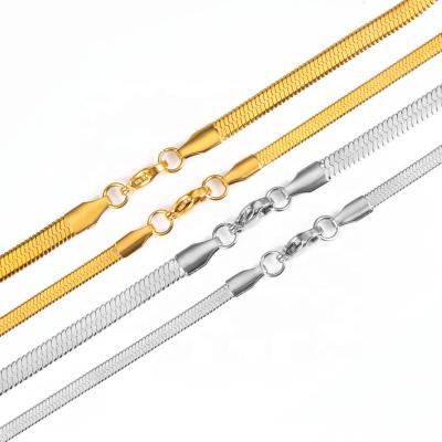 China FASHIONABLE Stainless Steel Unique Necklace Jewelry Snake Flat Chain For Women And Men for sale